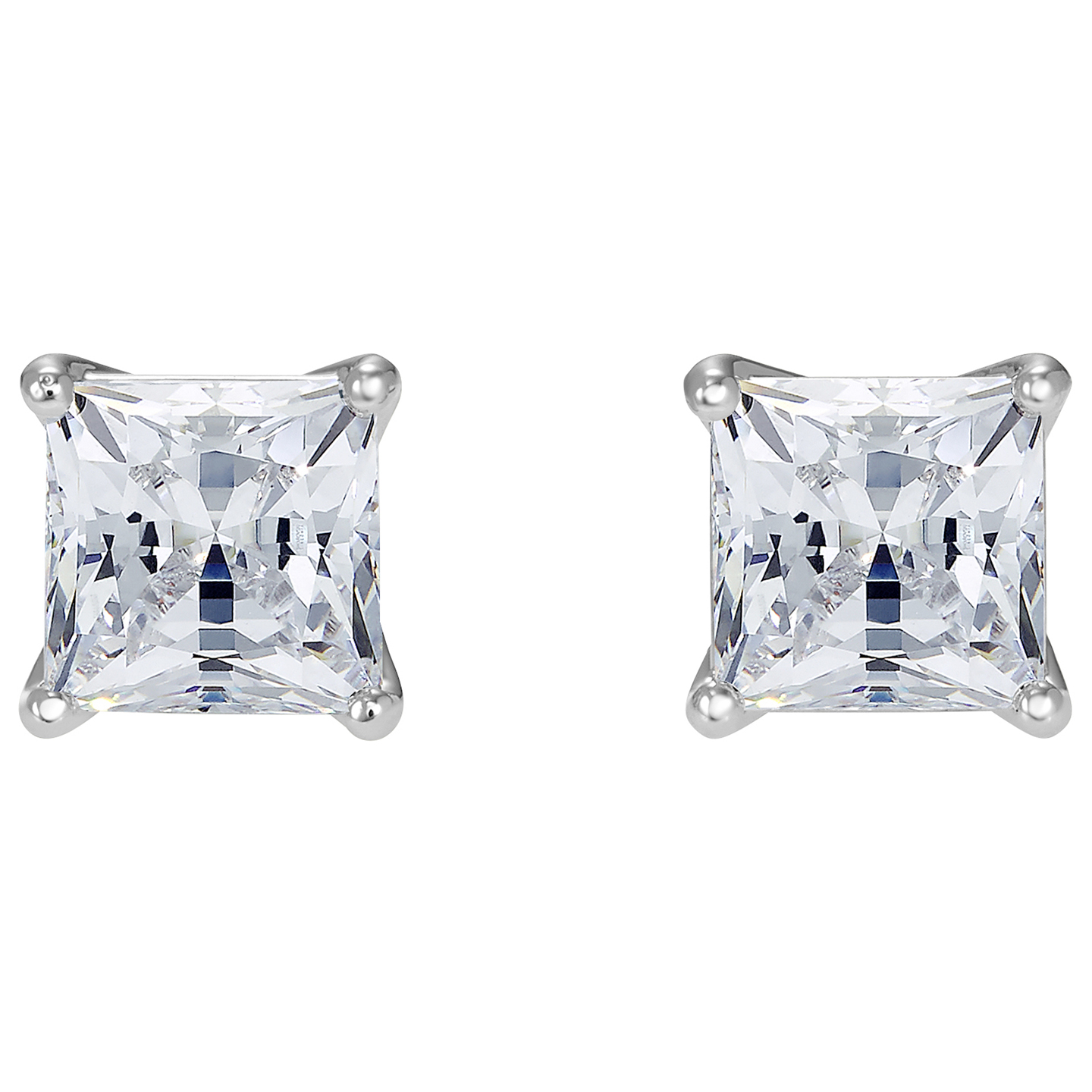 Swarovski Attract Pierced Earrings - White - Rhodium Plated - 5509936