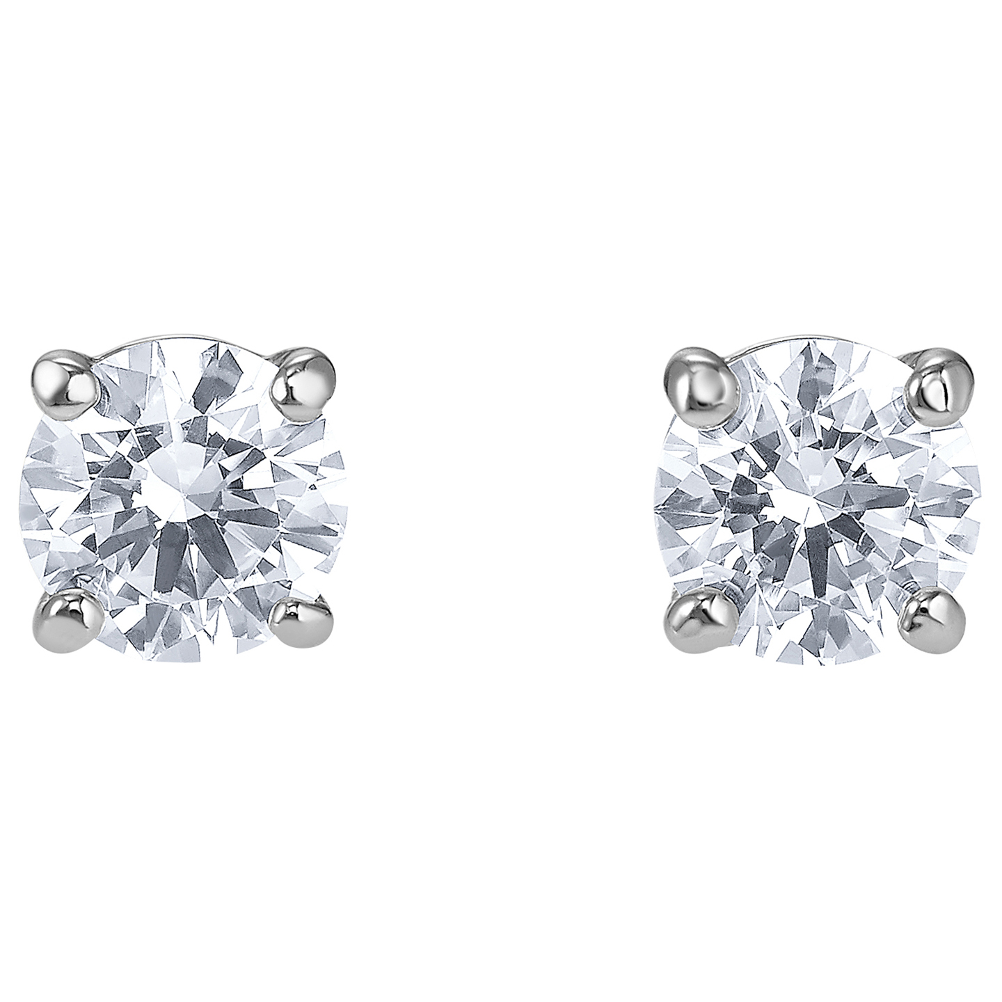 Swarovski Attract Stud Pierced Earrings - White - Rhodium Plated - 5509937