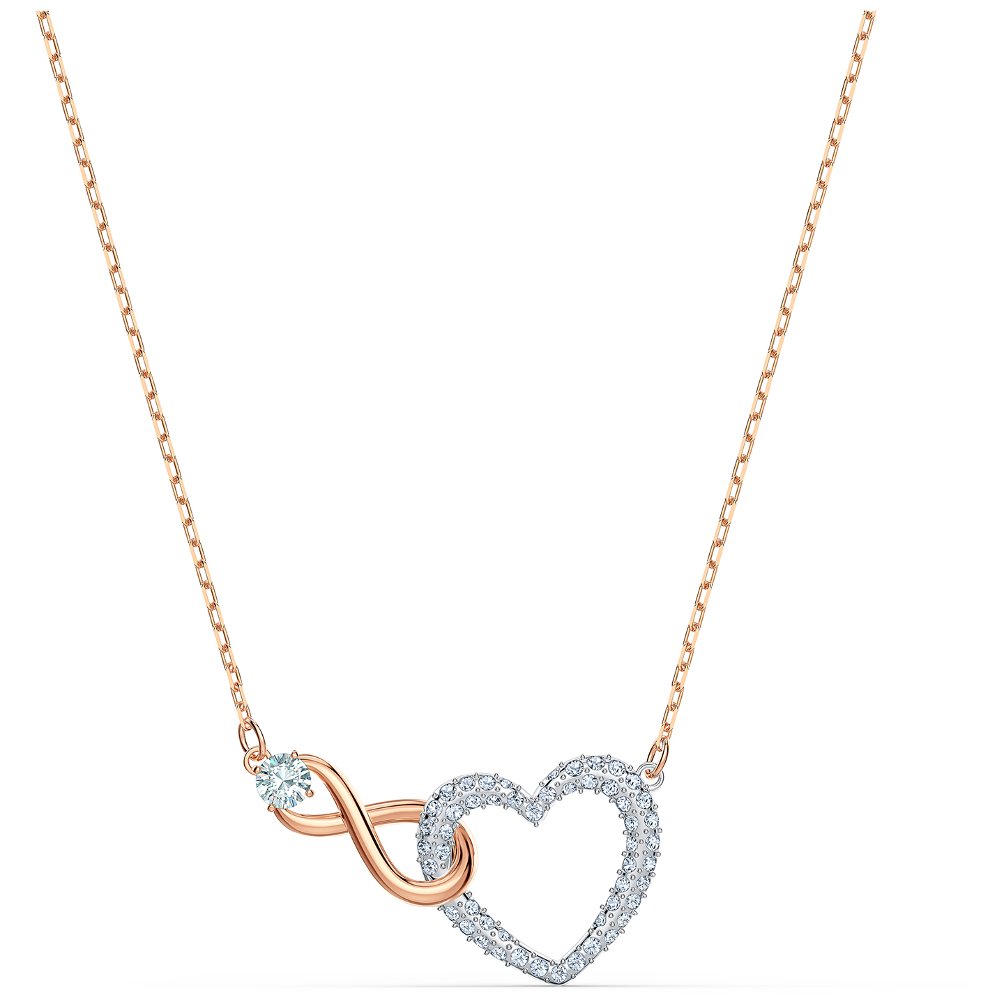 Swarovski Swarovski Infinity Heart Necklace - White - Mixed Metal Finish