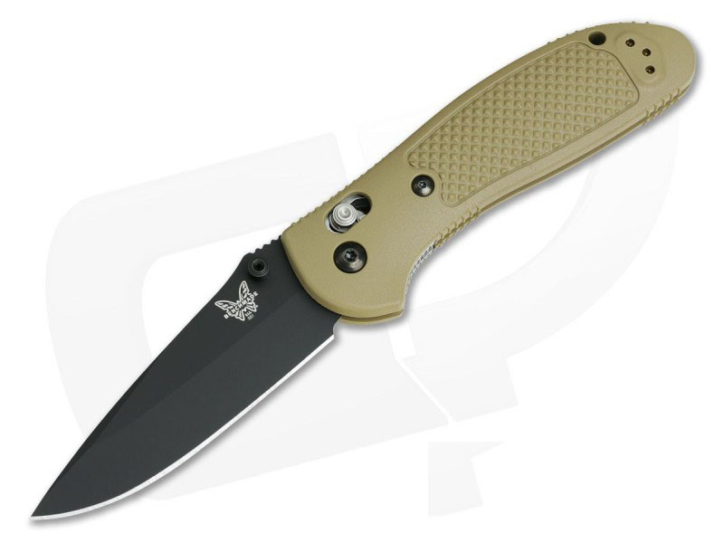 Benchmade 551BKSN-S30V Griptilian Sand Tan Drop Point Black Plain Knife