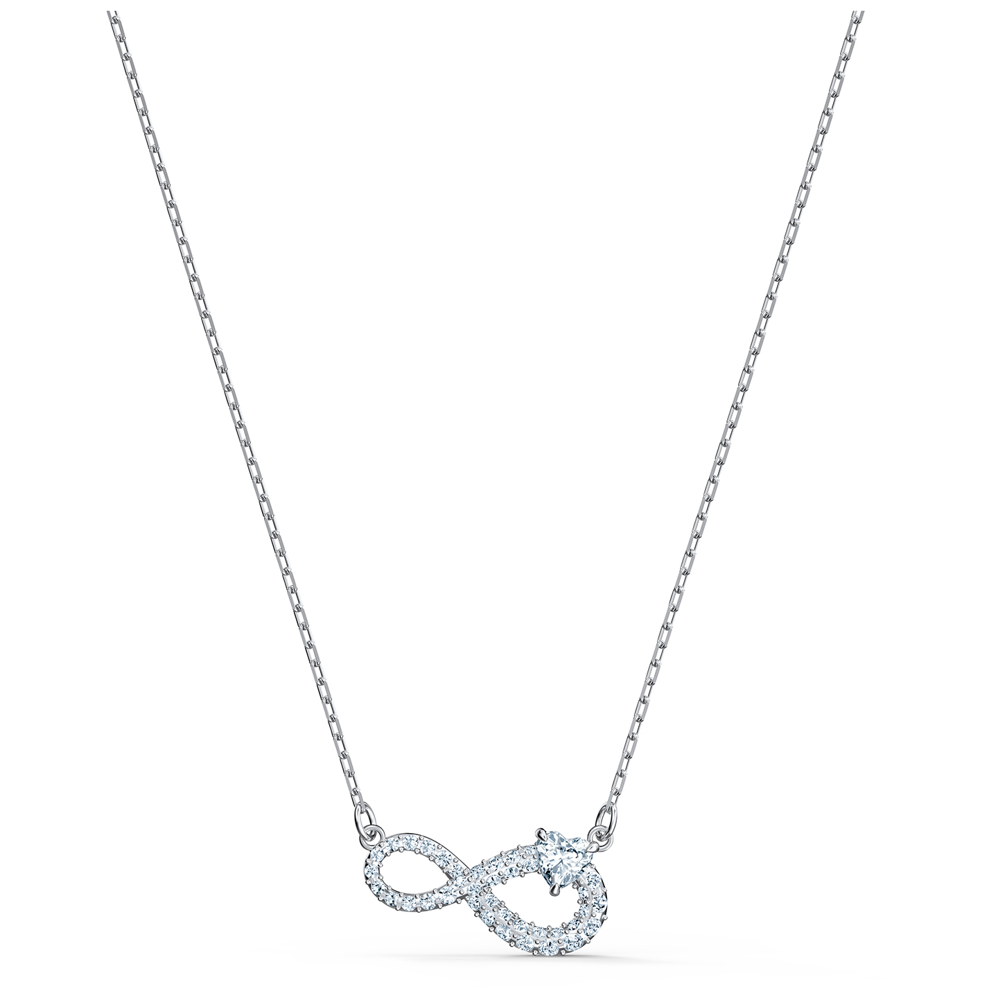 Swarovski Swarovski Infinity Necklace - White - Rhodium Plated
