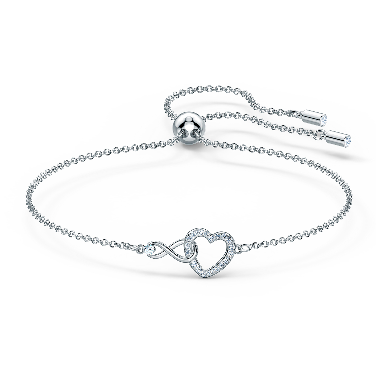 Swarovski Swarovski Infinity Heart Bracelet - White - Rhodium Plated