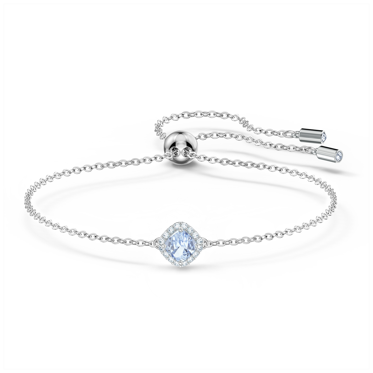 Swarovski Angelic Cushion Bracelet - Blue - Rhodium Plated