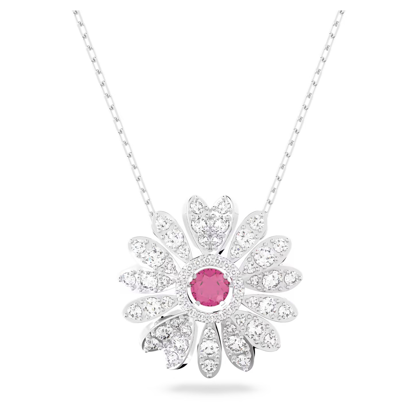 Swarovski Eternal Flower Pendant - Flower - Pink - Rhodium Plated