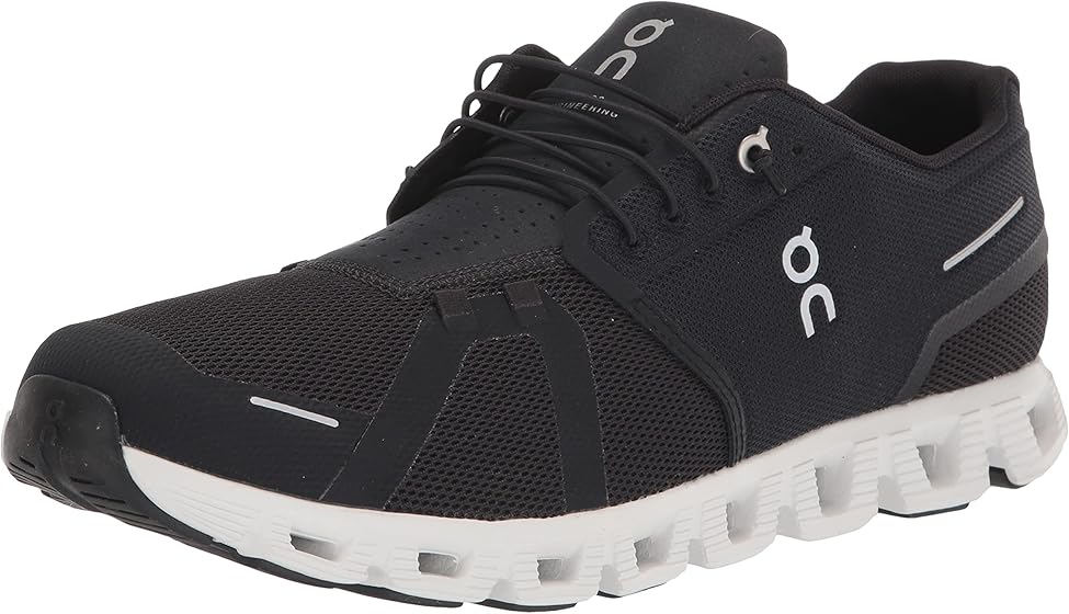 On Running Mens Cloud 5 Running Shoe - Black White - 8.5