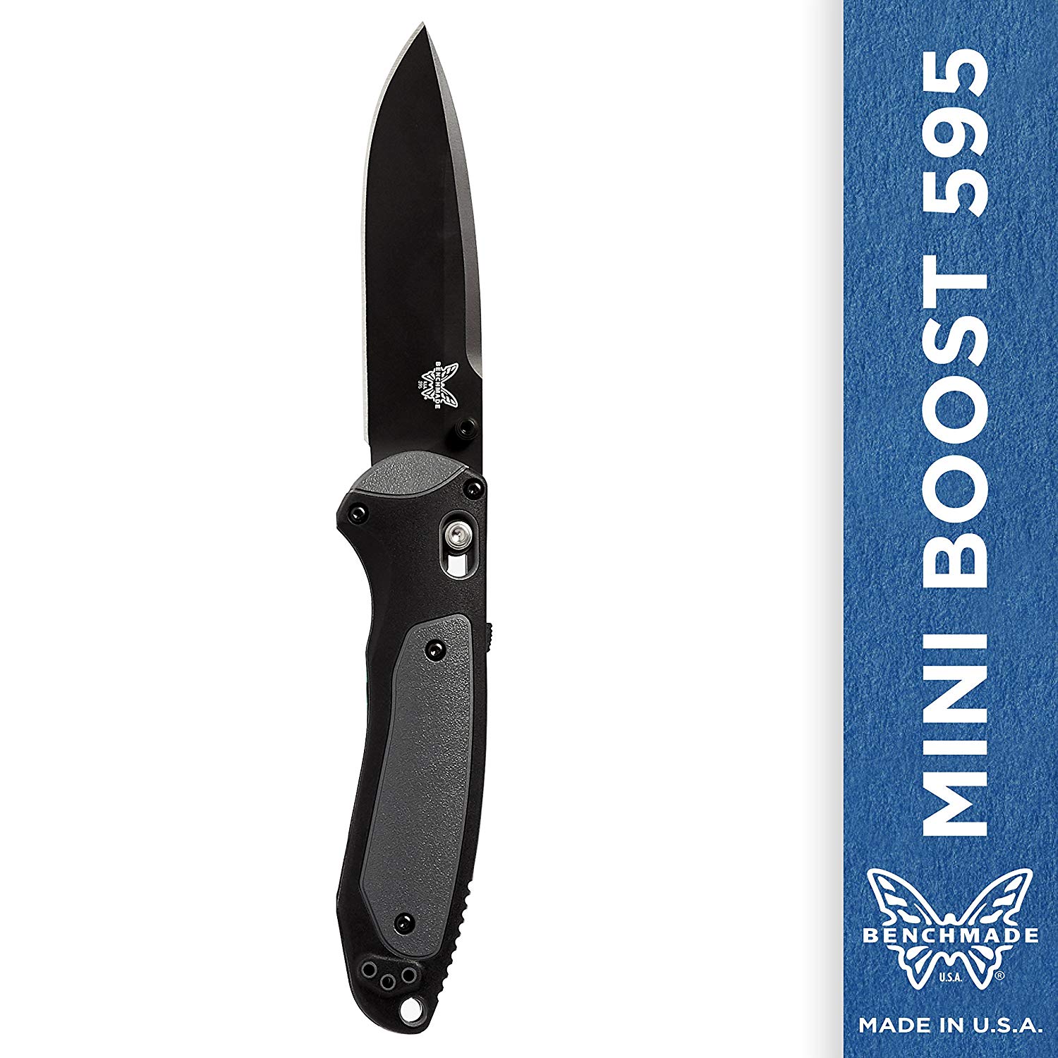Benchmade Mini Boost 595 Knife - Plain Drop-point - Coated Finish
