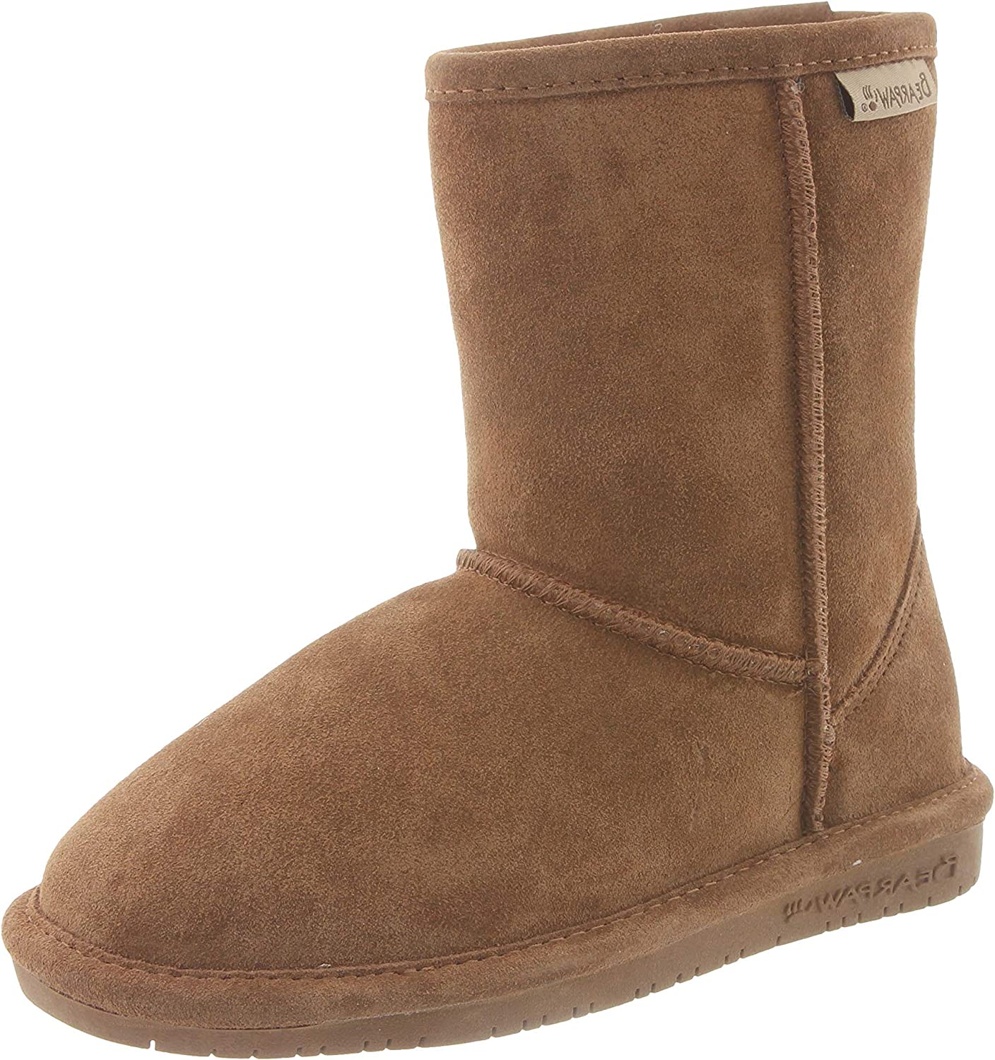 BEARPAW Girls Emma Short Suede Boots - Hickory - Y13
