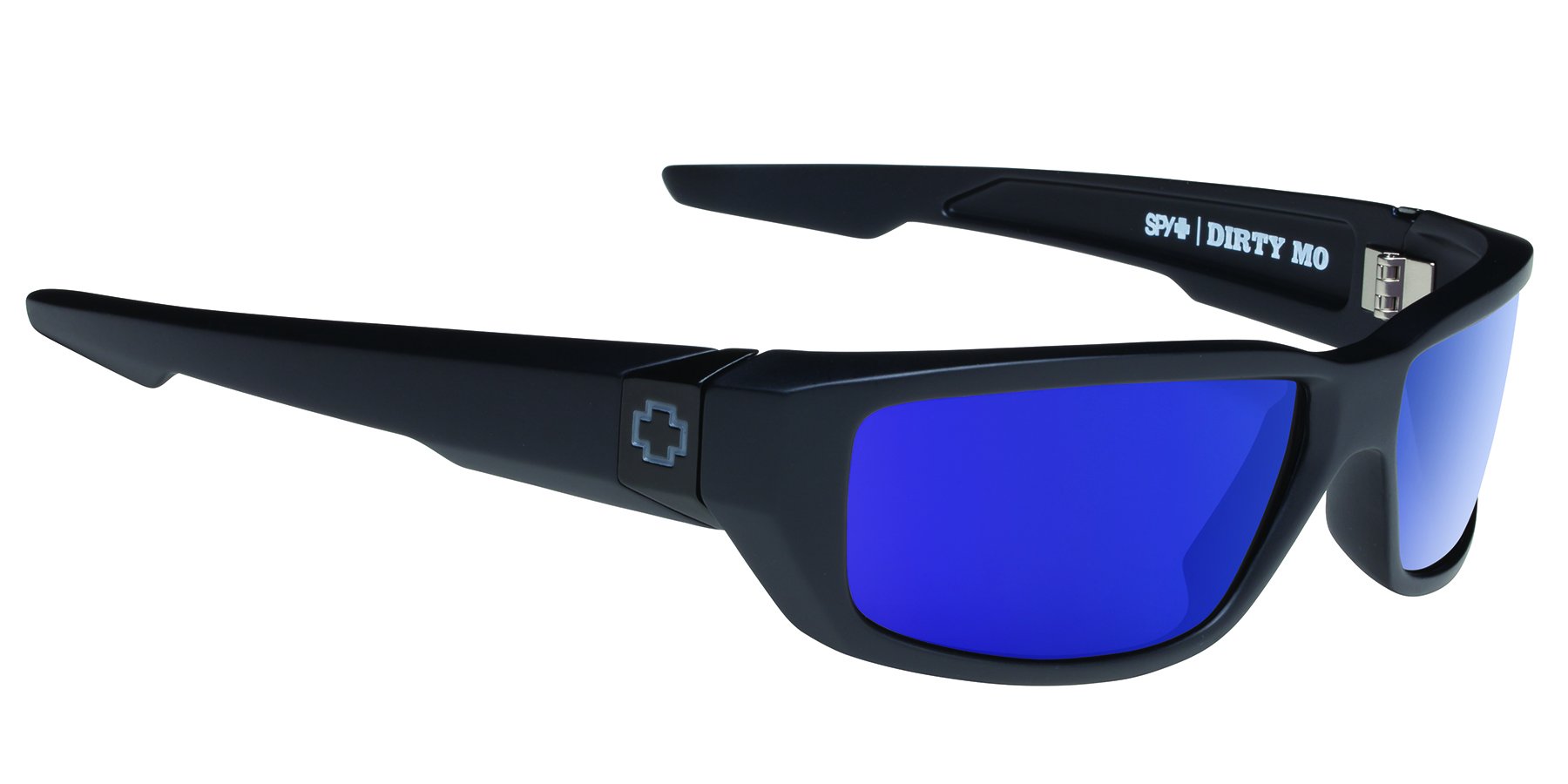Spy Optic Dirty Mo Matte Black Wrap Sunglasses - Happy Bronze Polar With Blue Spectra - 60mm