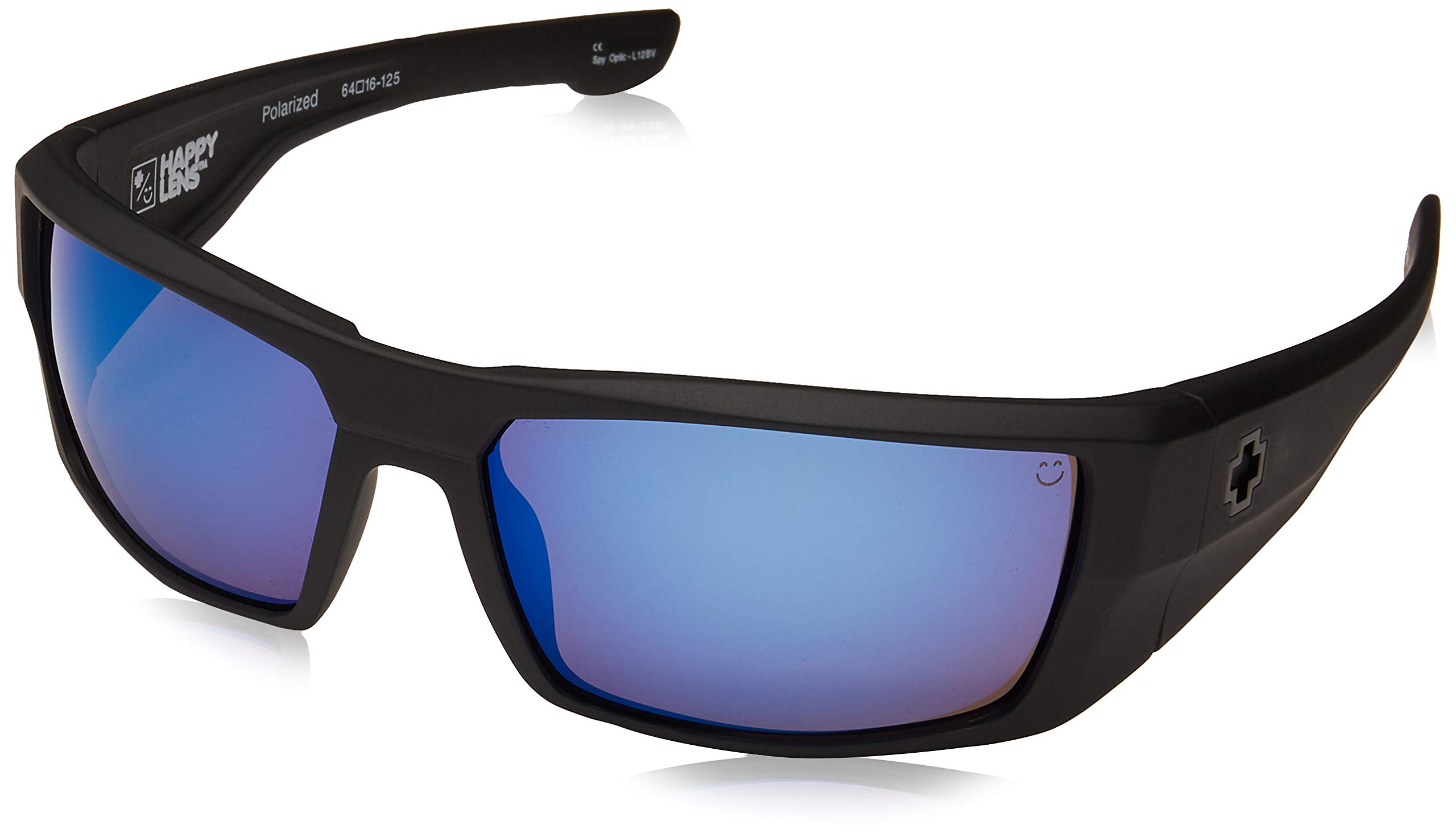 Spy Optic Dirk Matte Black Polarized Wrap Sunglasses - 64 mm