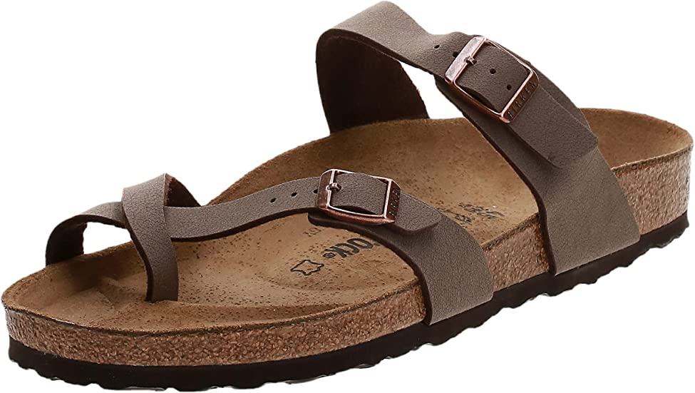 Birkenstock Mayari Birko-Flor Nubuck Birkibuc - Womens - Thong Sandals - Mocha - 36