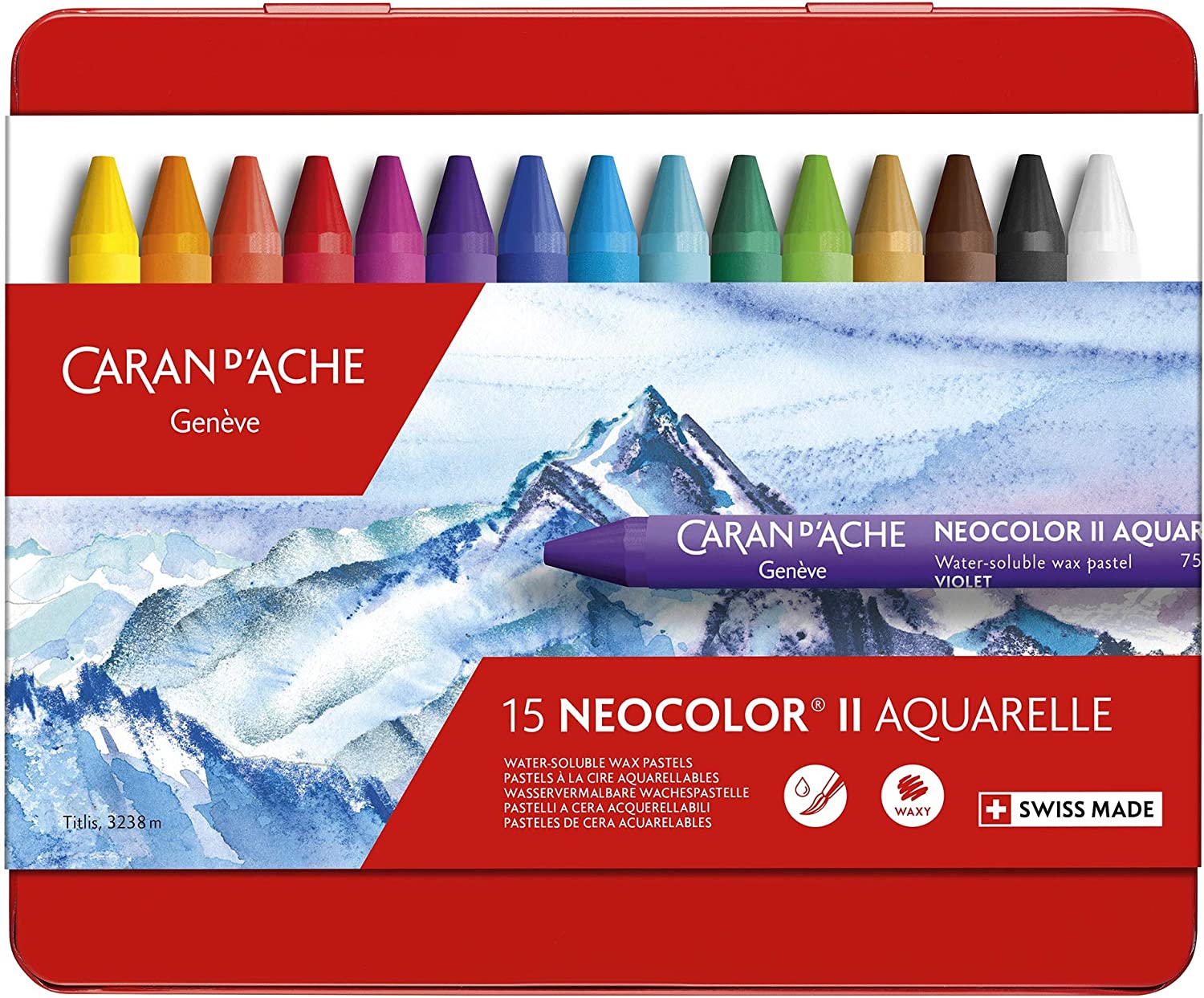 Caran DAche Classic Neocolor II Water-Soluble Pastels - 15 Colors