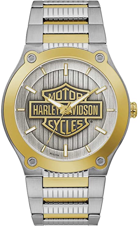 Harley-Davidson Bar & Shield Logo Hardware Gold-Tone Mens Watch 78A125