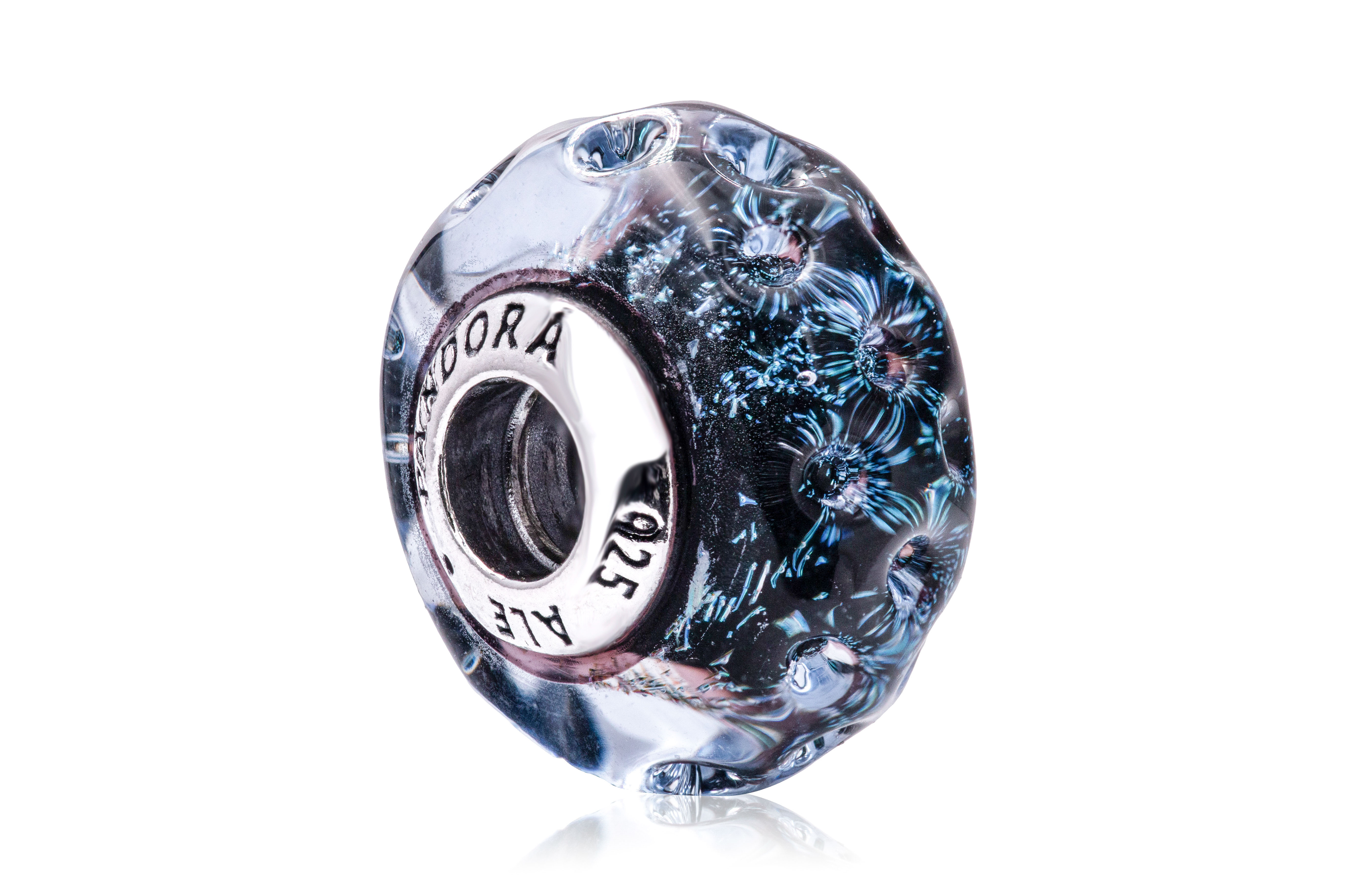 Pandora Wavy Dark Blue Murano Glass Ocean Charm