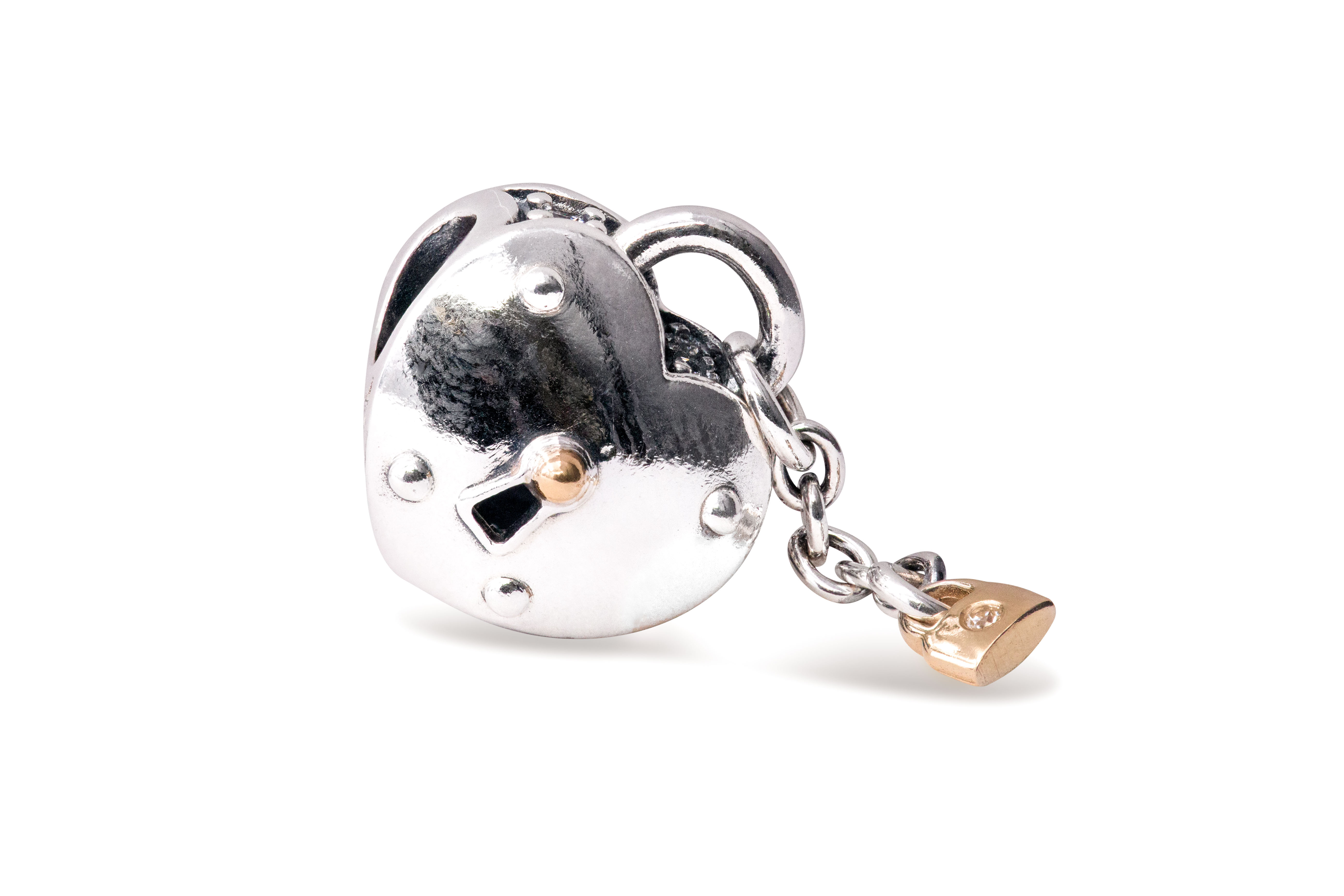 PANDORA Two-Tone Heart and Lock Charm