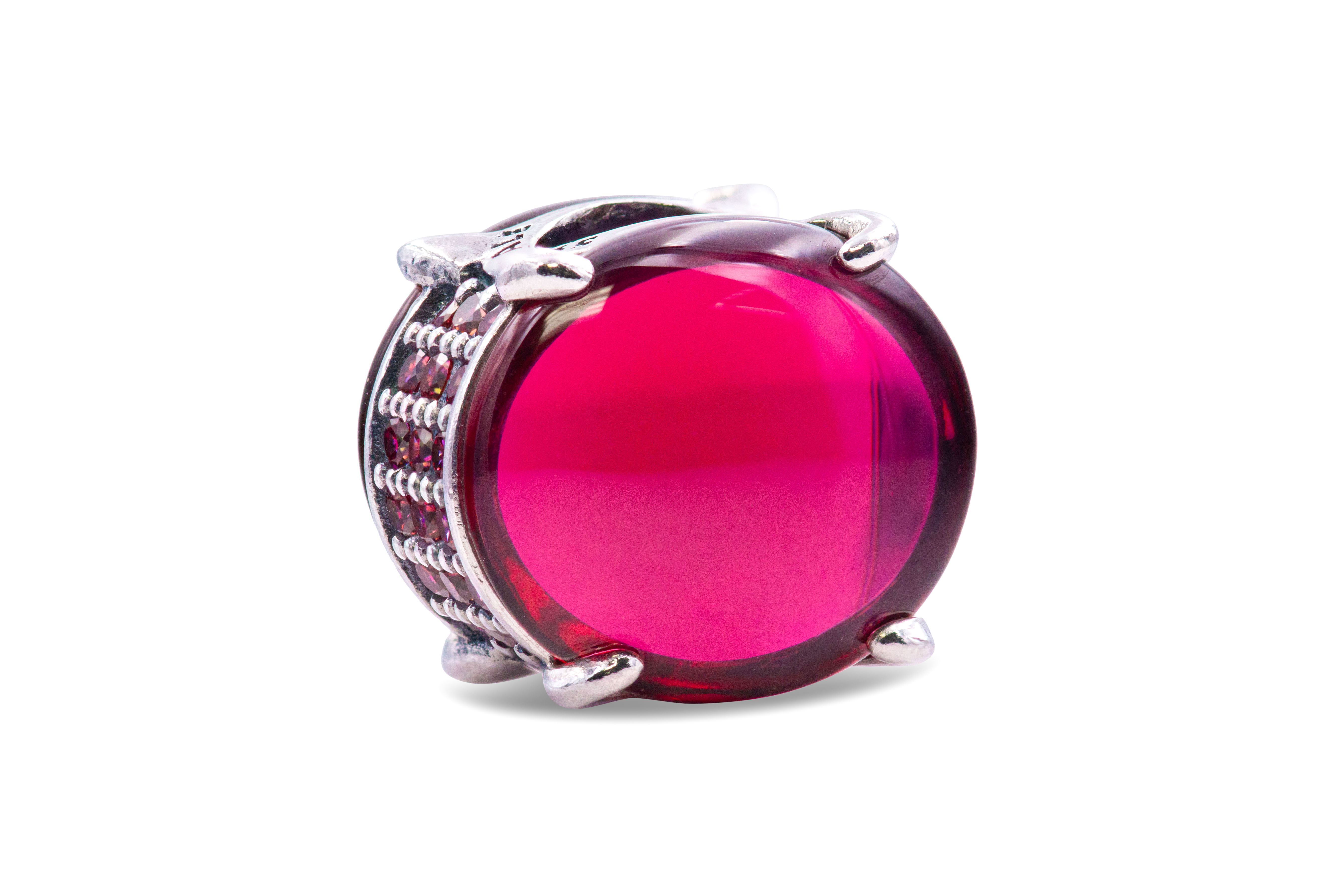 Pandora Colours Fuchsia Rose Oval Cabochon Charm - 799309C01