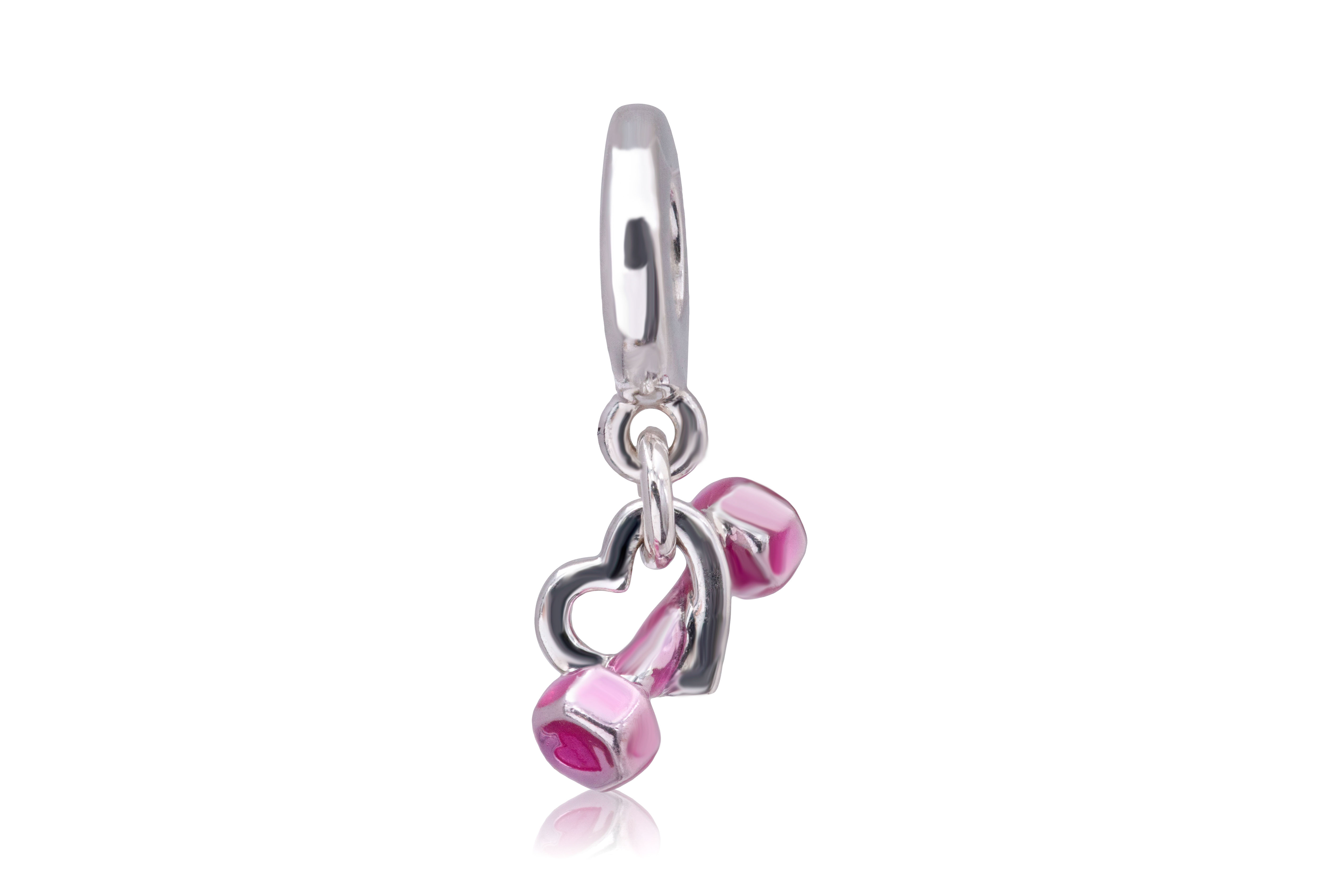 Pandora Dumbbell & Heart Dangle Charm