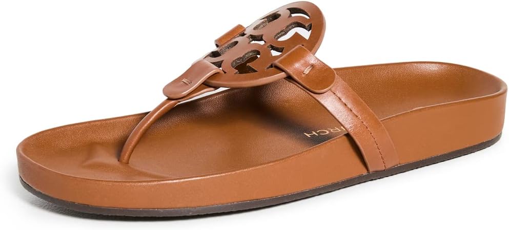 Tory Burch Womens Miller Cloud Sandals - Bourbon Miele/Tan - 10