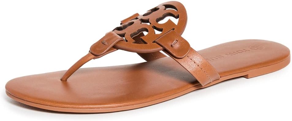 Tory Burch Womens Miller Soft Sandals - Bourbon Miele/Tan/Brown - 9