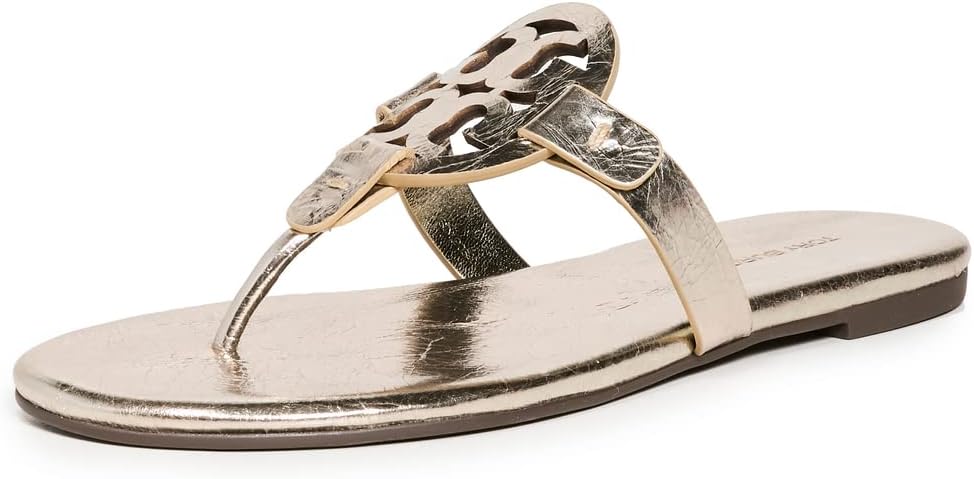 Tory Burch Womens Miller Soft Sandals - Spark Gold - 10