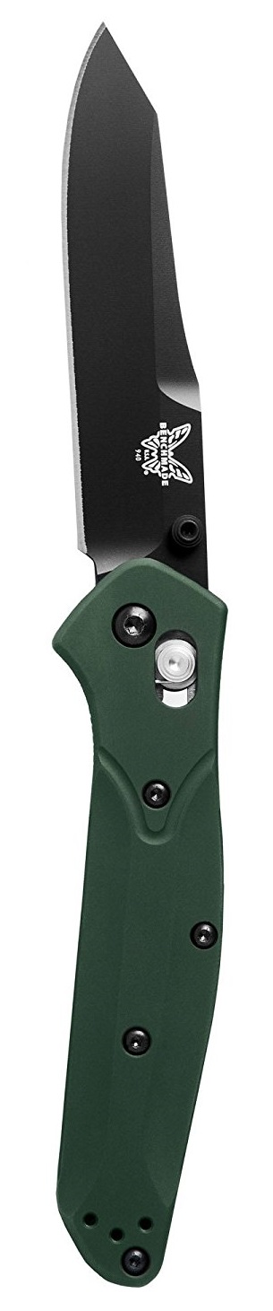 Benchmade Knife 940BK Osborne Black Blade Green Handle