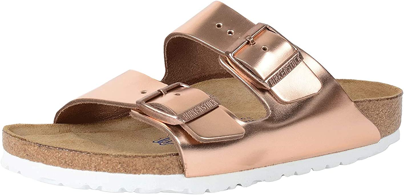 Birkenstock Womens Arizona Soft Footbed Sandal - Copper Metallic - 41