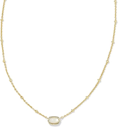 Kendra Scott Mini Elisa Satellite Short Pendant Necklace - Gold Ivory Mother Of Pearl