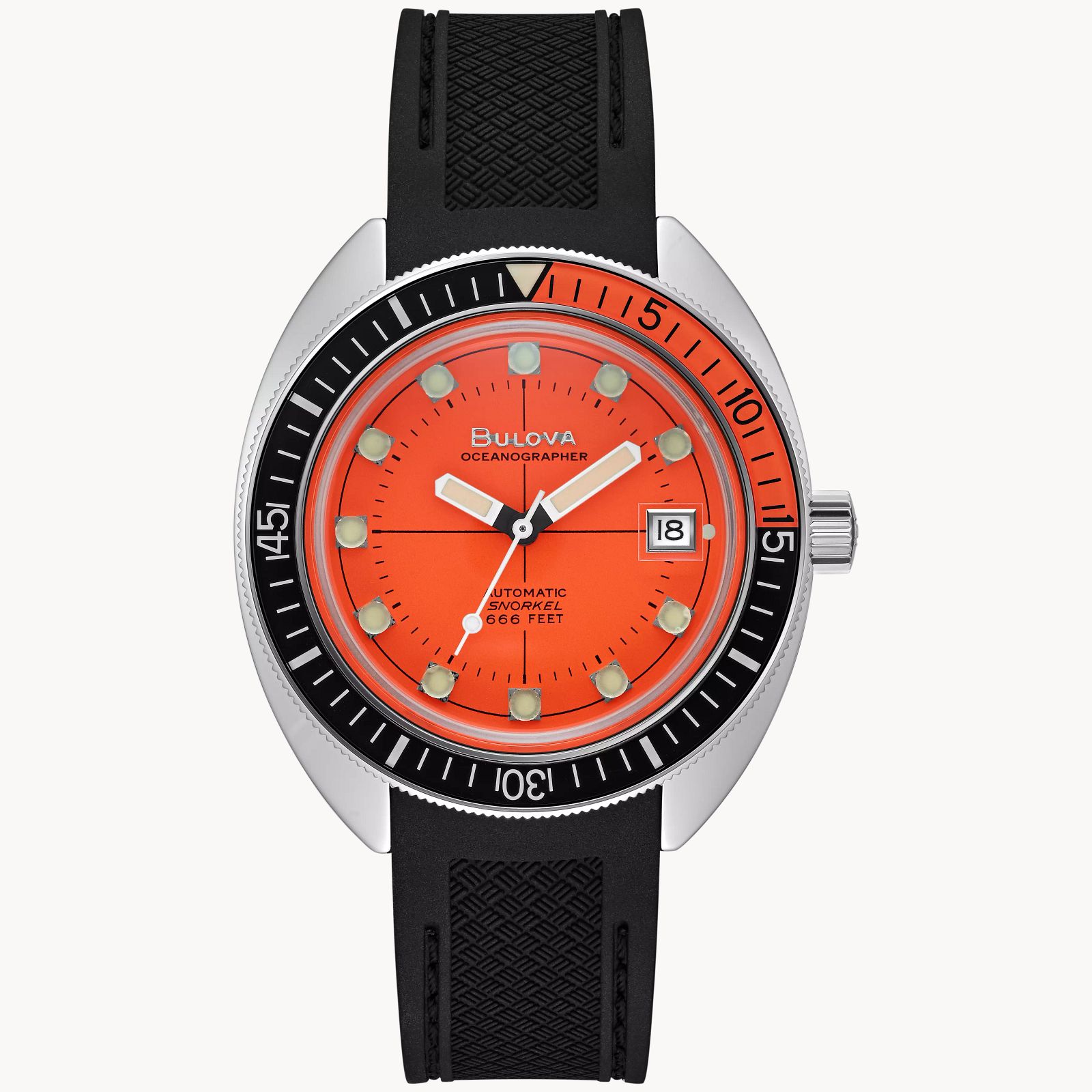 Bulova Oceanographer Automatic Rubber Mens Watch 96B350