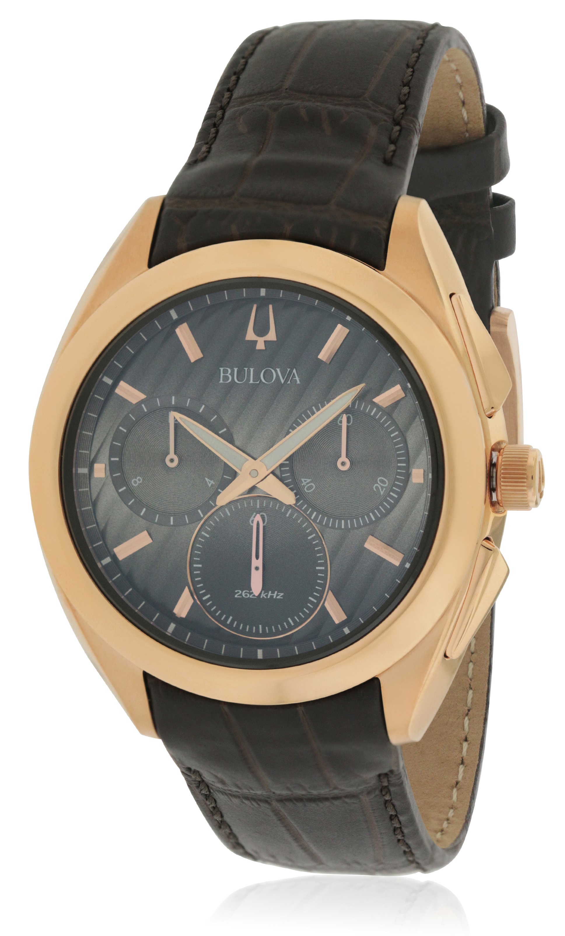 Bulova Curv Chronograph Leather Mens Watch 97A124