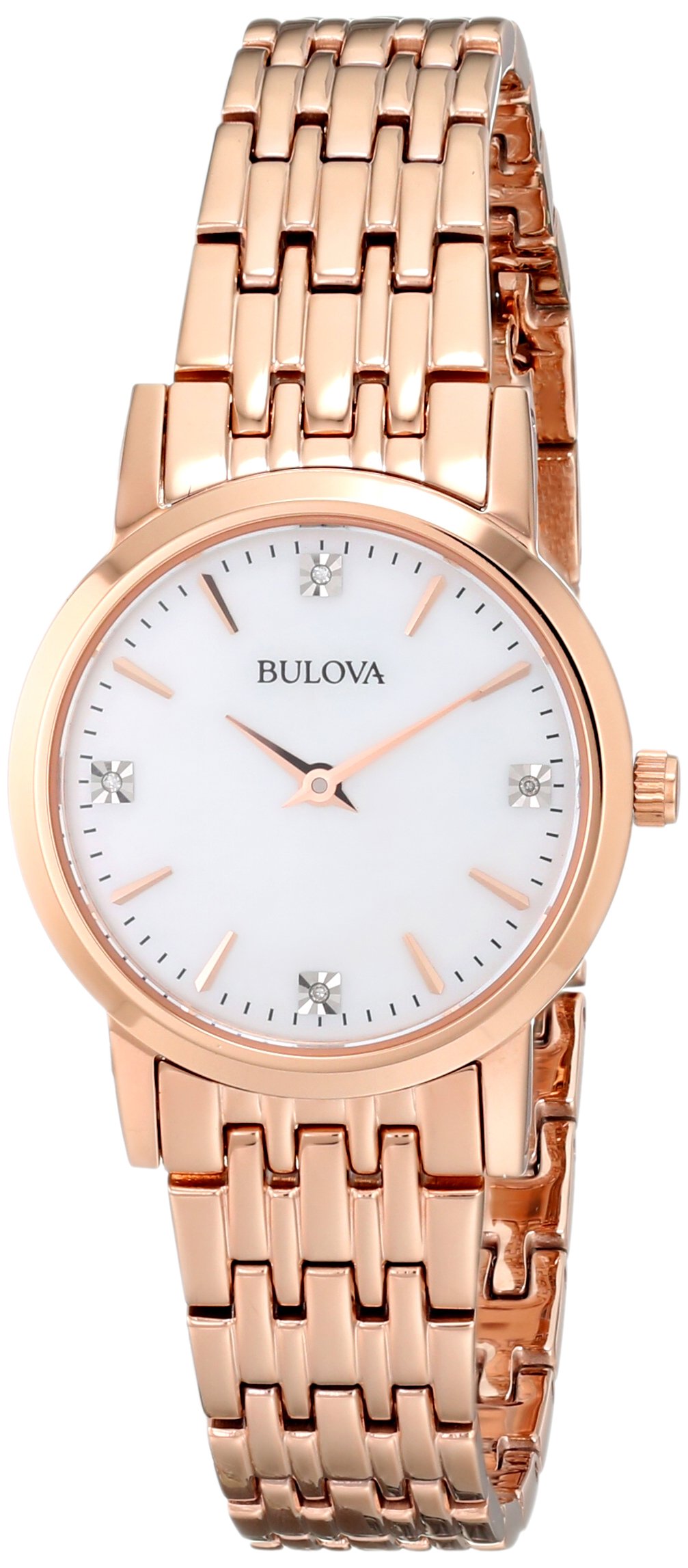 Bulova Diamond Rose Gold-Tone Ladies Watch 97P106