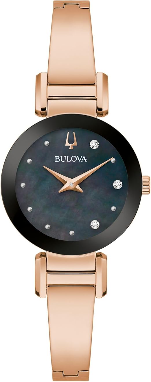 Bulova Marc Anthony Modern Diamond Stainless Steel Bangle Ladies Watch 97P163