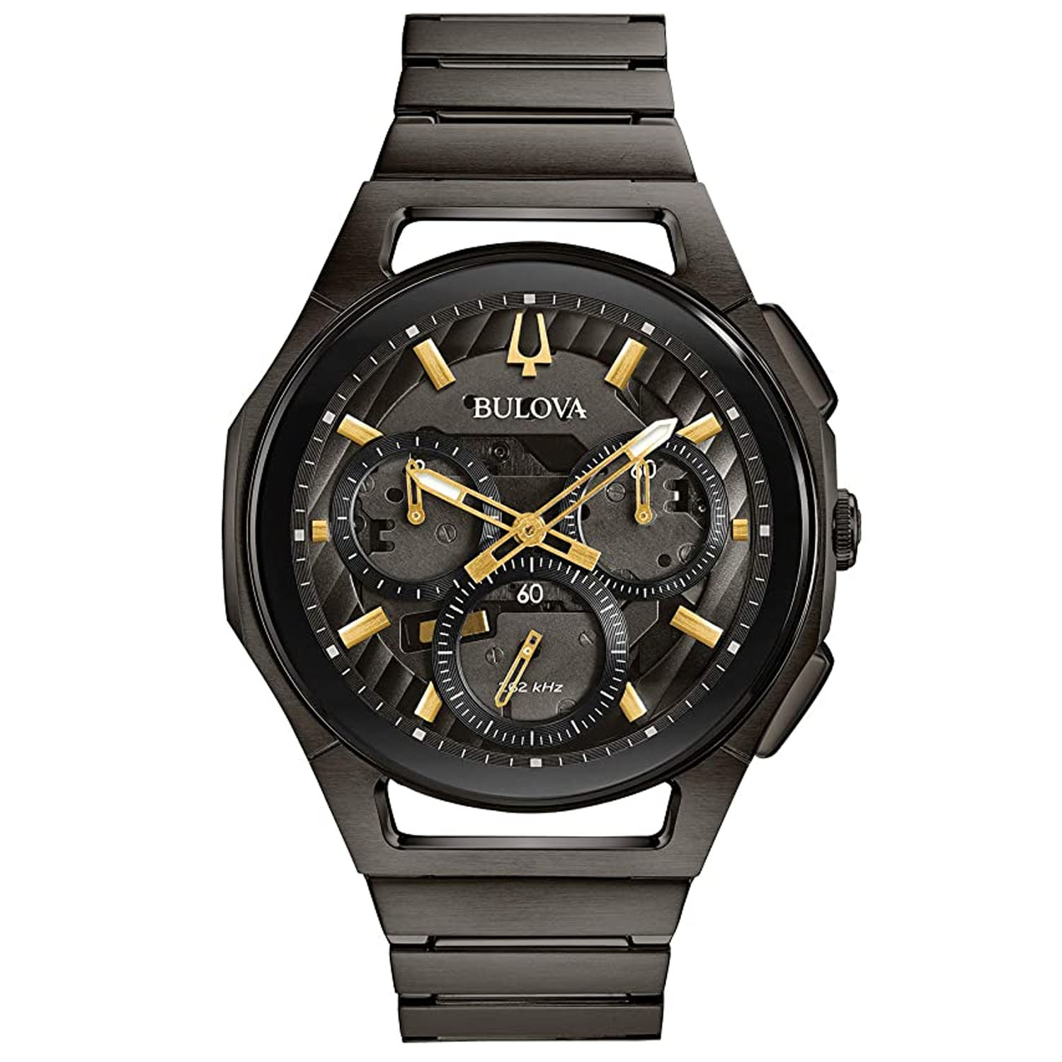 Bulova Curv Black Stainless Steel Chronograph Mens Watch 98A206