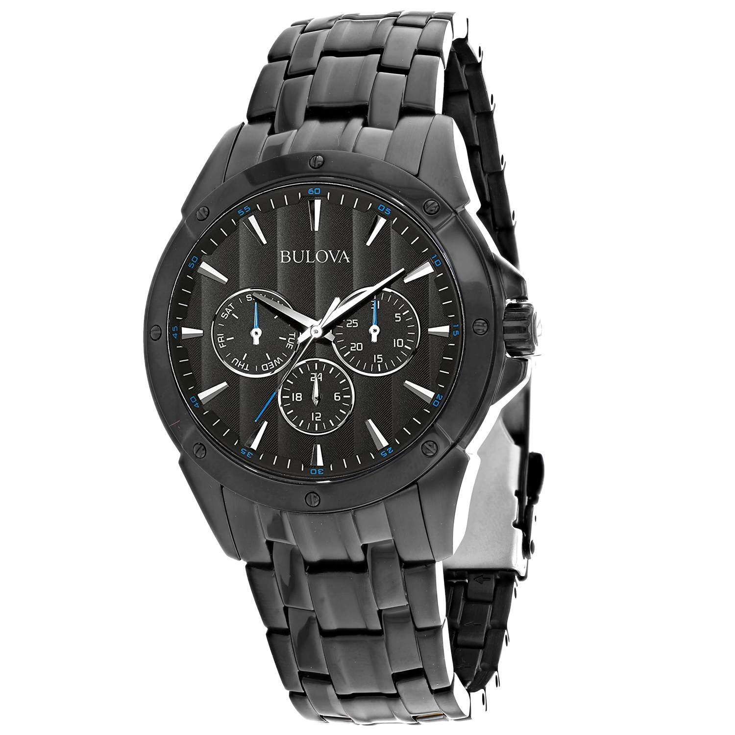 Bulova Mens Sport Analog Display Black Watch 98C121