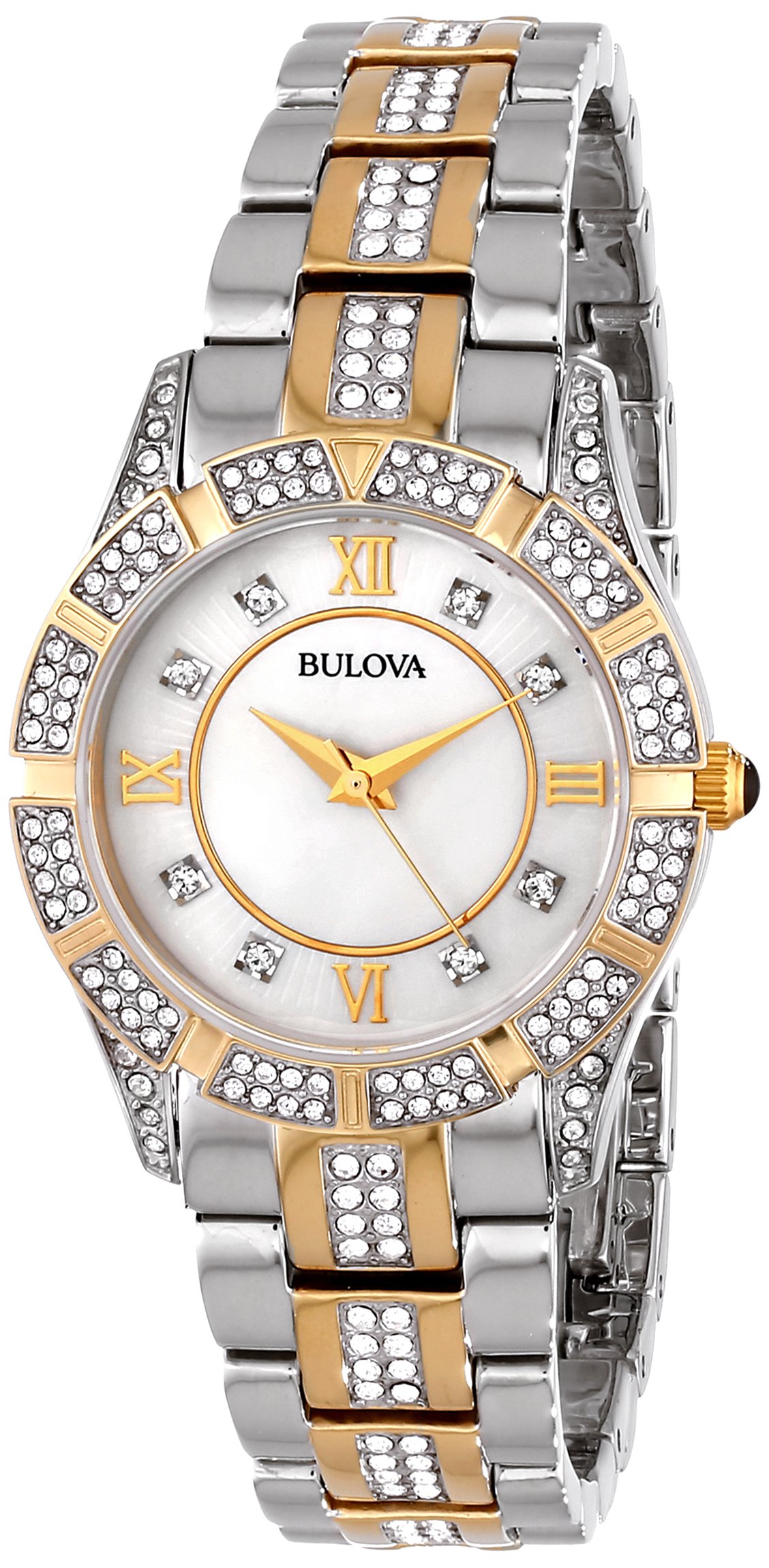 Bulova Crystal Two-Tone Ladies Watch 98L135