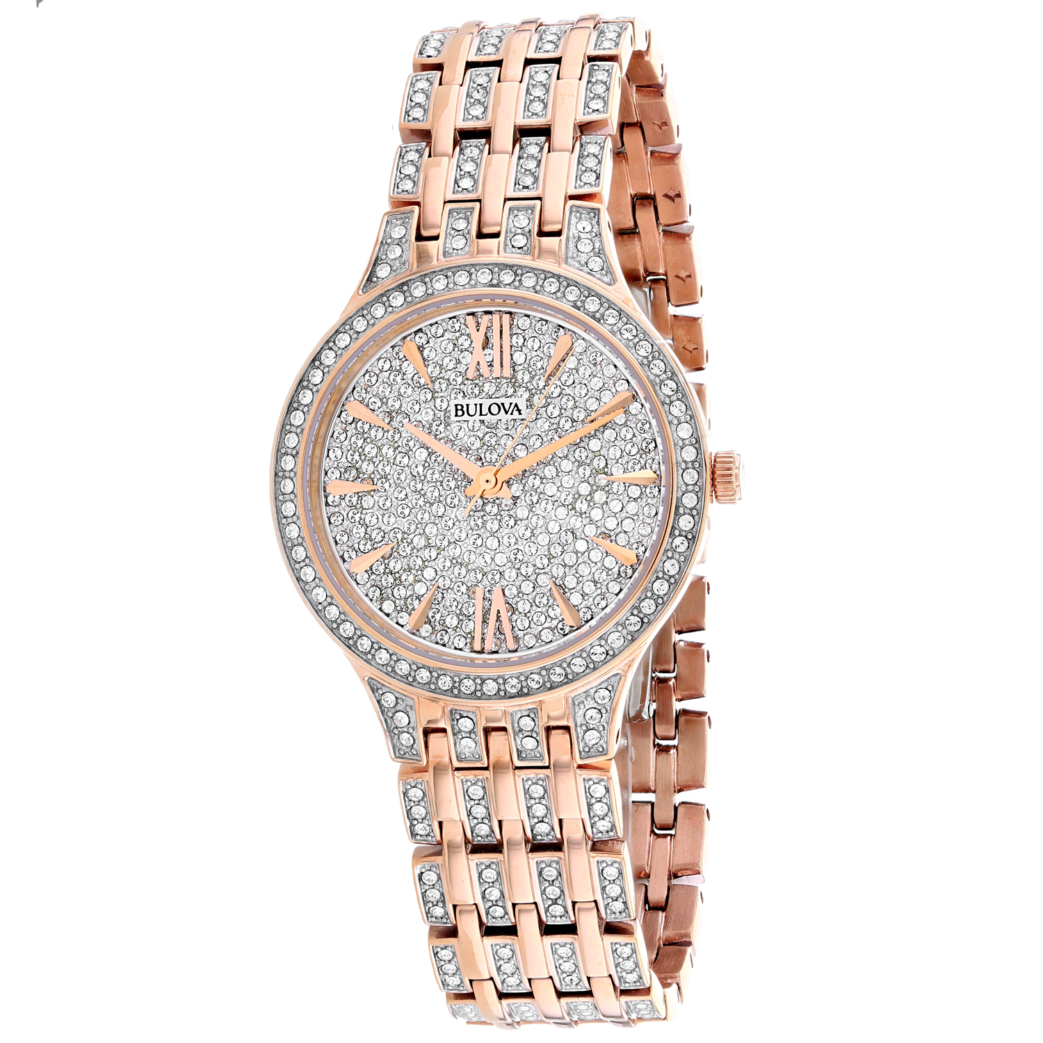 Bulova Phantom Rose Gold-Tone Crystal Ladies Watch 98L235