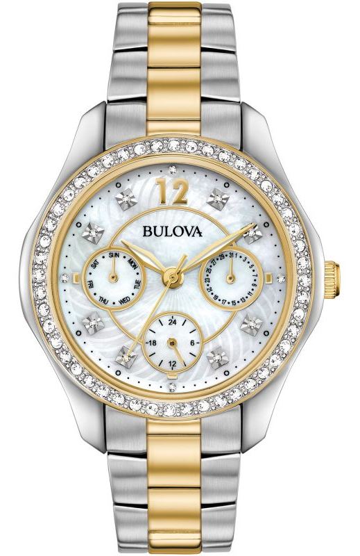 Bulova Crystal Two-Tone Ladies Watch 98N114