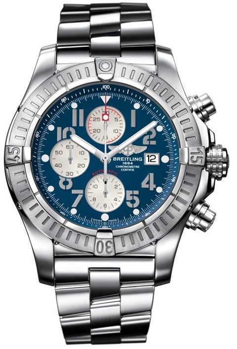 Breitling Super Avenger Blue Chronograph Mens Watch A1337011-C792