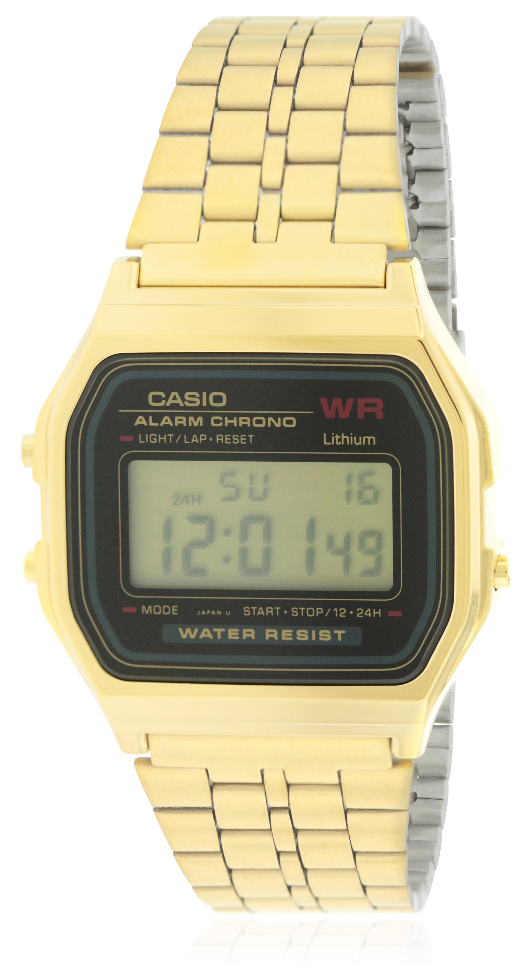 Casio Gold-Tone Alarm Chronograph Mens Watch A159WGEA-1D