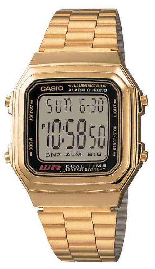 Casio Gold-Tone Digital Mens Watch A178WGA-1ADF