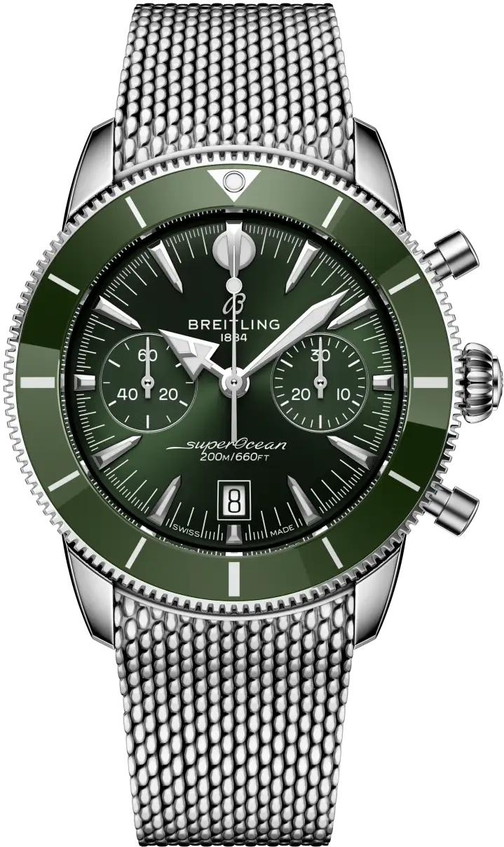 Breitling Superocean Heritage Chronograph 44 Green Dial Steel Automatic Mens Watch