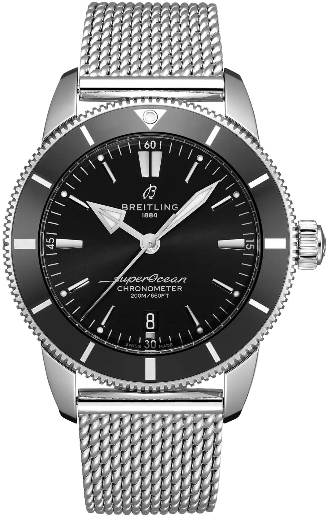 Breitling Superocean Heritage 44 Black Dial Steel Automatic Mens Watch