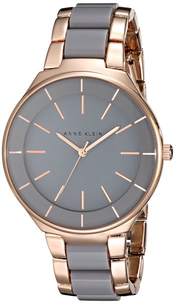 Anne Klein Rose Gold-Tone-Tone and Grey Resin Ladies Watch AK-1970RGGY
