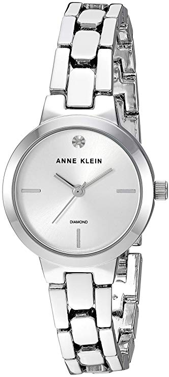 Anne Klein Diamond-Accented Silver-Tone Ladies Watch AK-3235SVSV