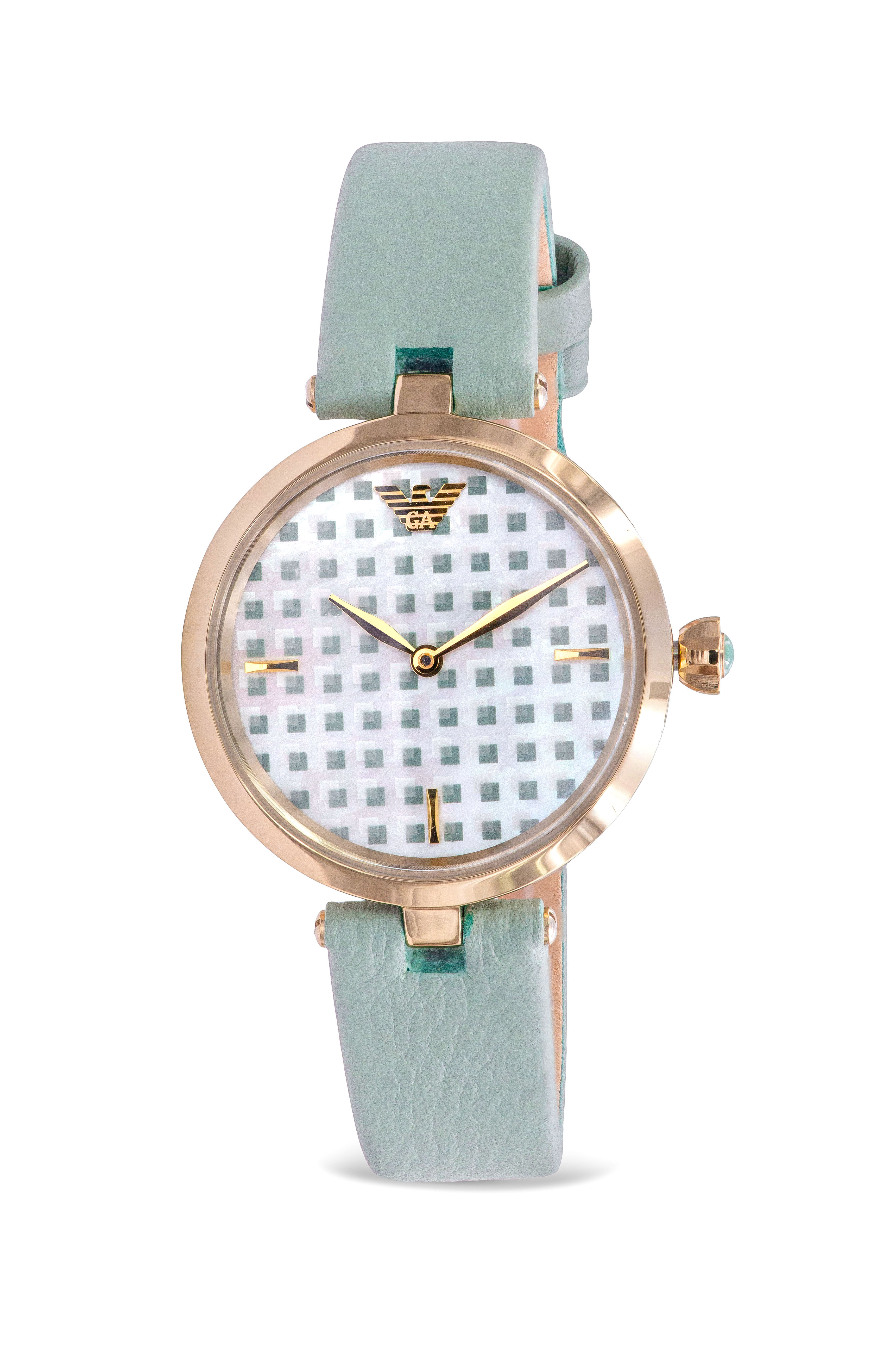 Emporio Armani Arianna Green Leather Ladies Watch AR11314