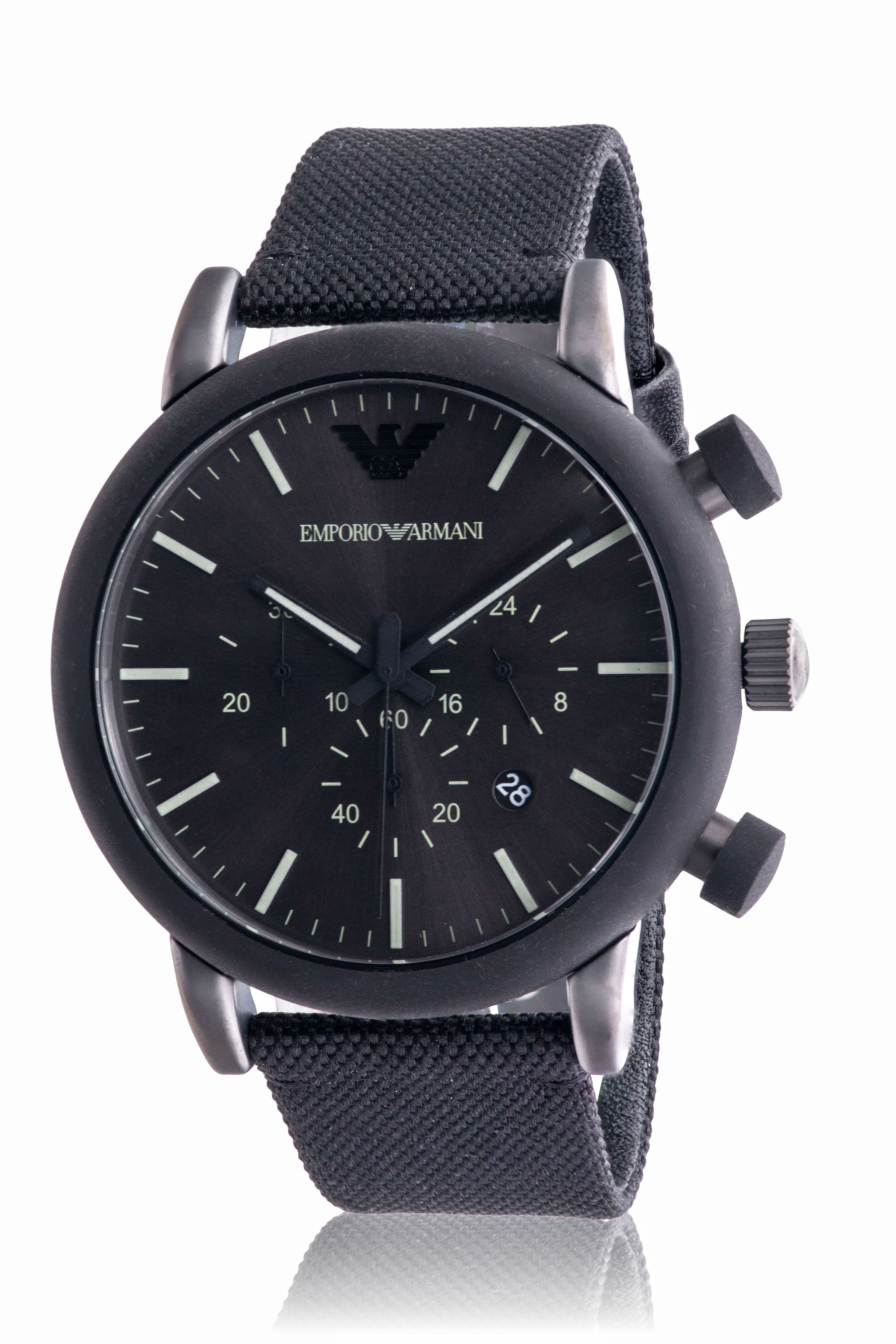 Emporio Armani Fabric Chronograph Mens Watch AR11409