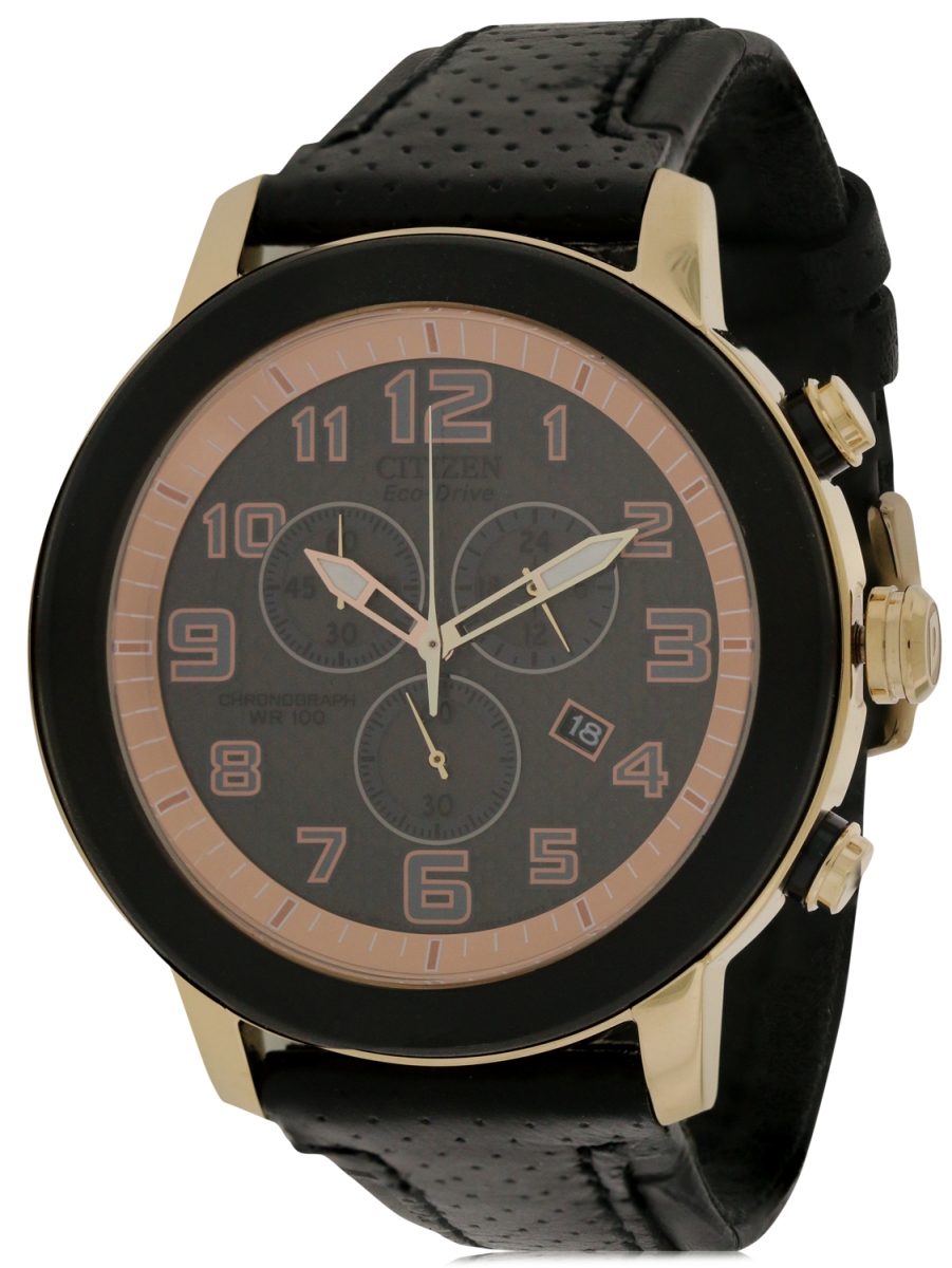 Citizen DRIVE BRT 3.0 Chronograph Black Leather Mens Watch AT2233-05E