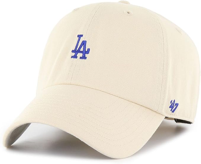 47 Brand Los Angeles Dodgers Base Runner Clean Up Cap - Natural - One Size Fits Most