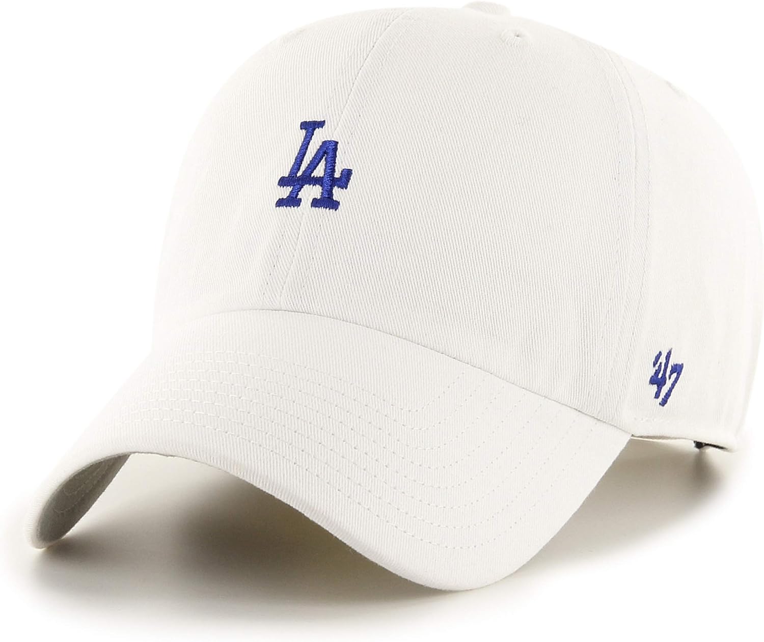 47 Brand Los Angeles Dodgers Base Runner Clean Up Cap - White - One Size