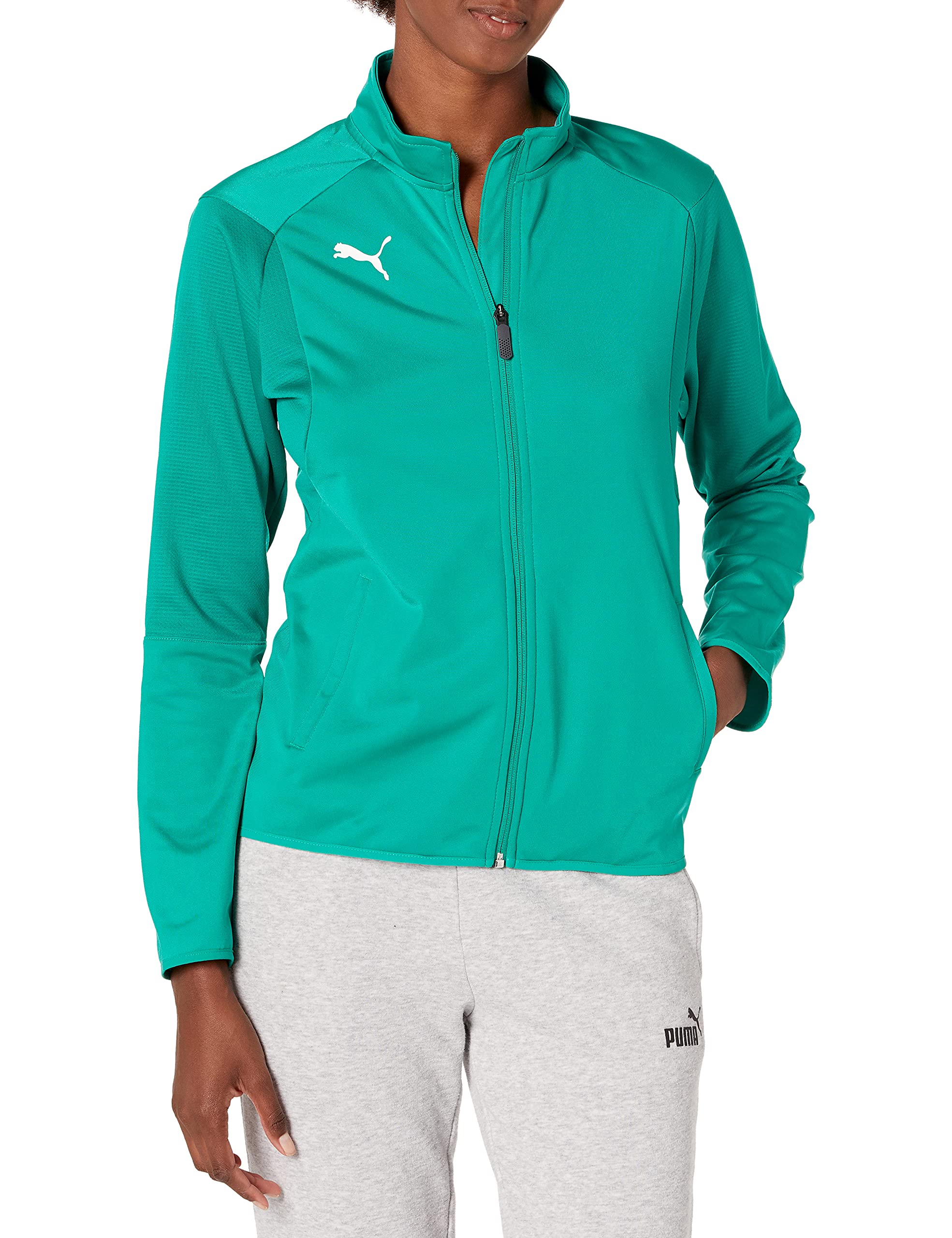 PUMA Womens Liga Training Jacket - Pepper Green/White - X-Small