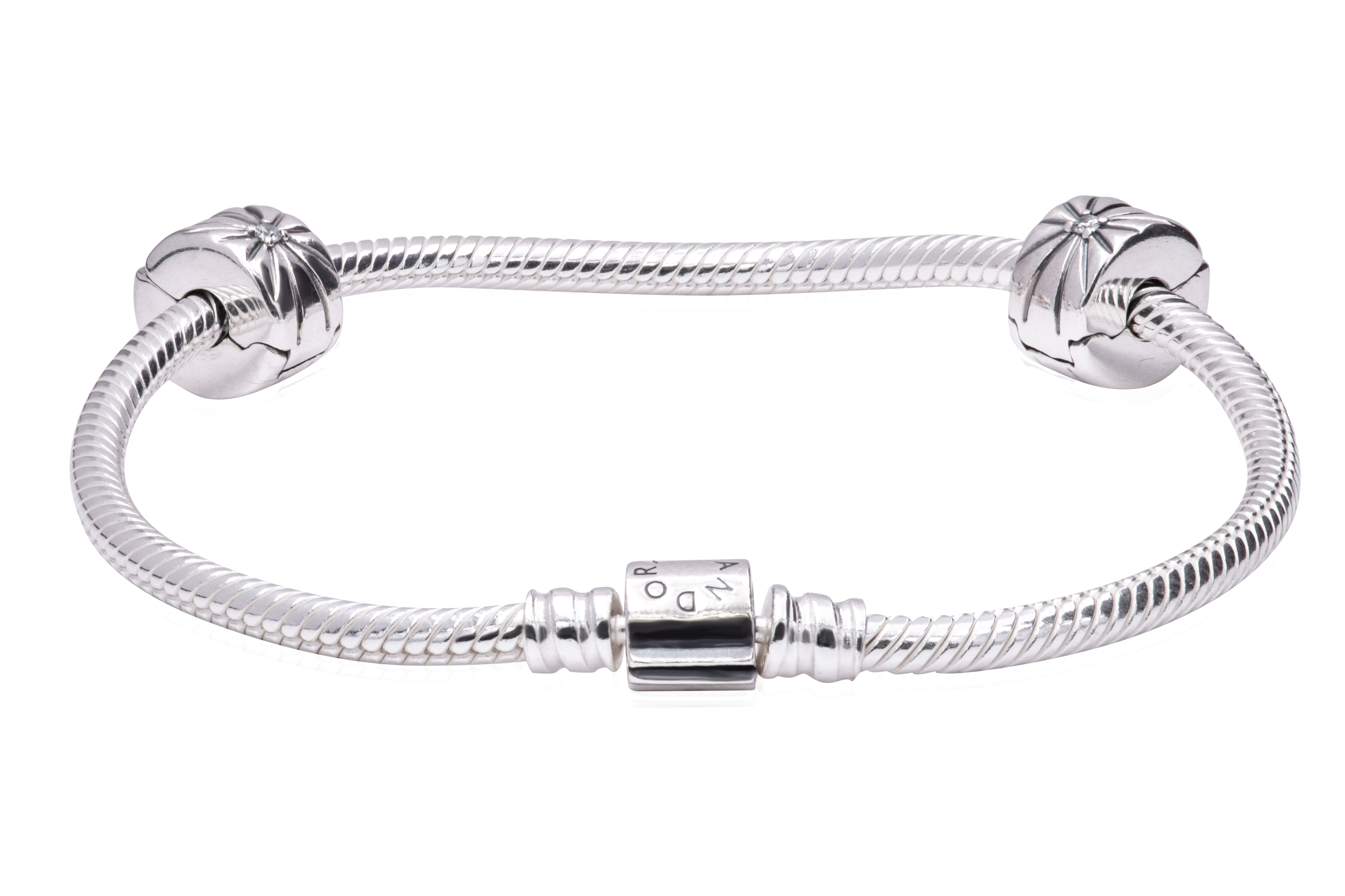 Pandora Sterling Silver Barrel Clasp Iconic Bracelet Gift Set