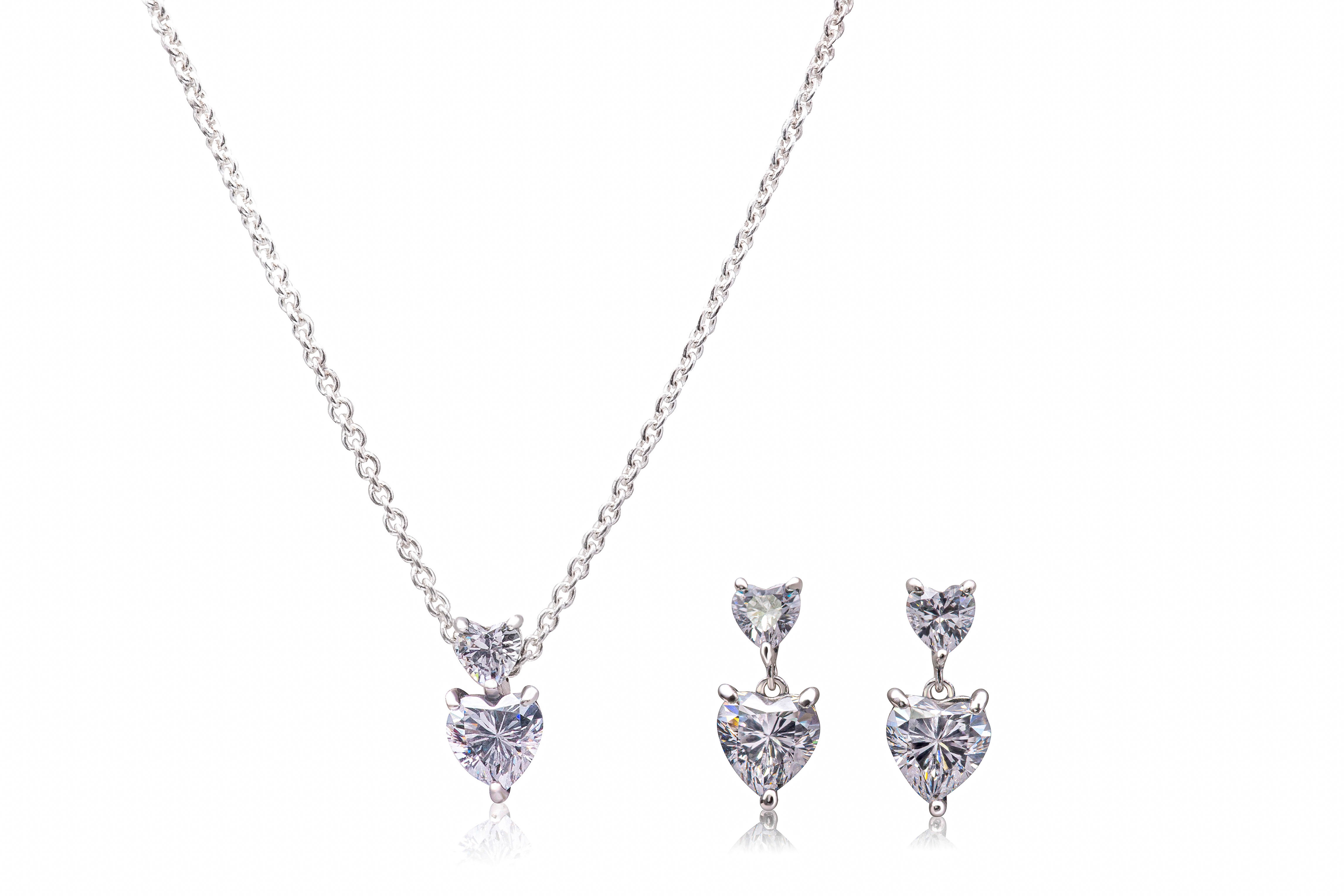 Pandora Sparkling Double Heart Jewelry Gift Set
